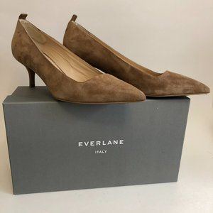 Everlane Editor Heel in Taupe Suede Size 8 w/Box